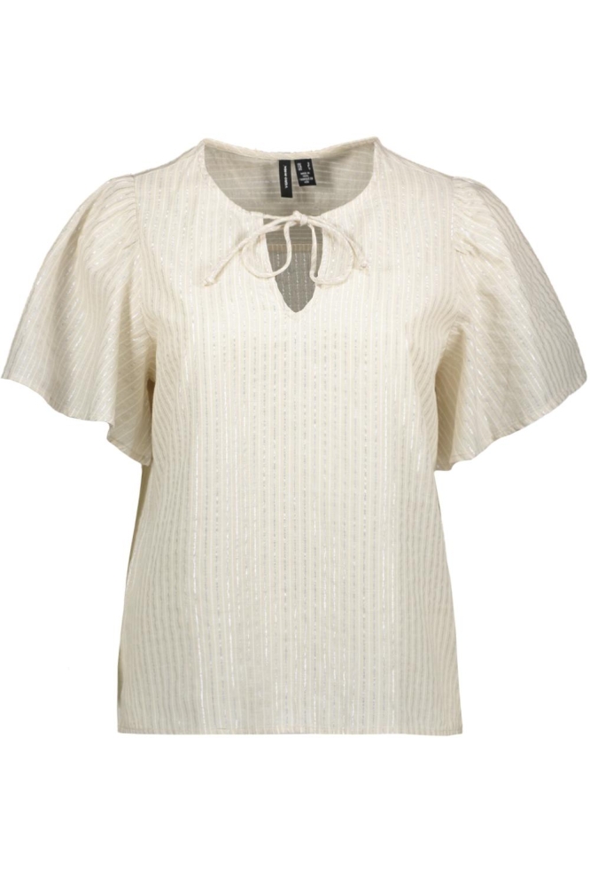 VMPAULINE SS TOP WVN GA LCS 10330408 SILVER LINING